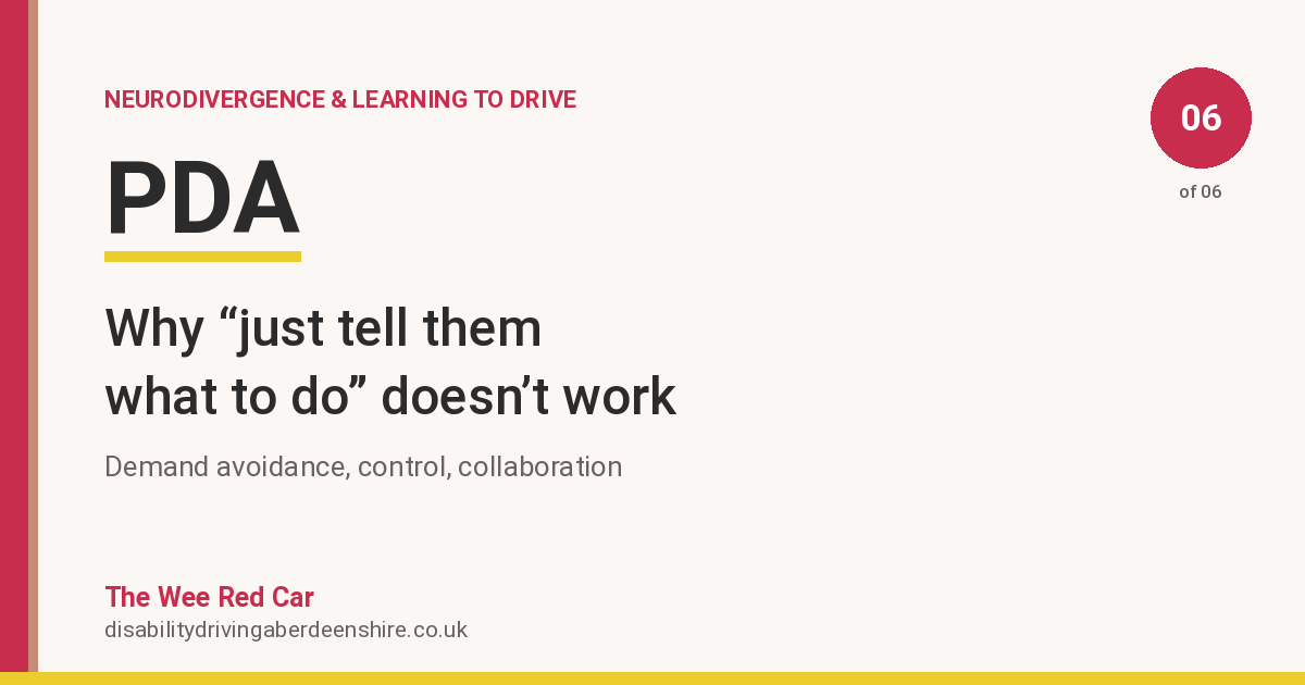 PDA and Learning to Drive: Why "Just Tell Them What To Do" Doesn't Work